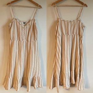 Aerie XL Striped Tiered Midi Dress